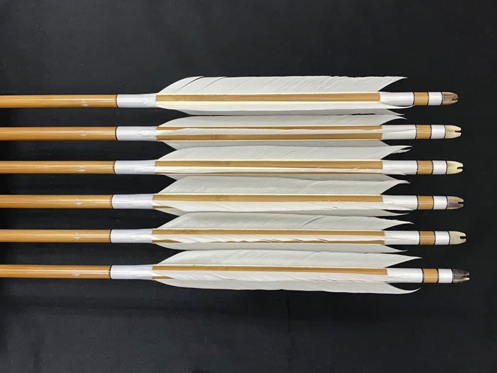 竹矢 梓 6本組 近的用 スノーグース ナタ羽(1) 全長約89～92cm 仕上がり約23～24g