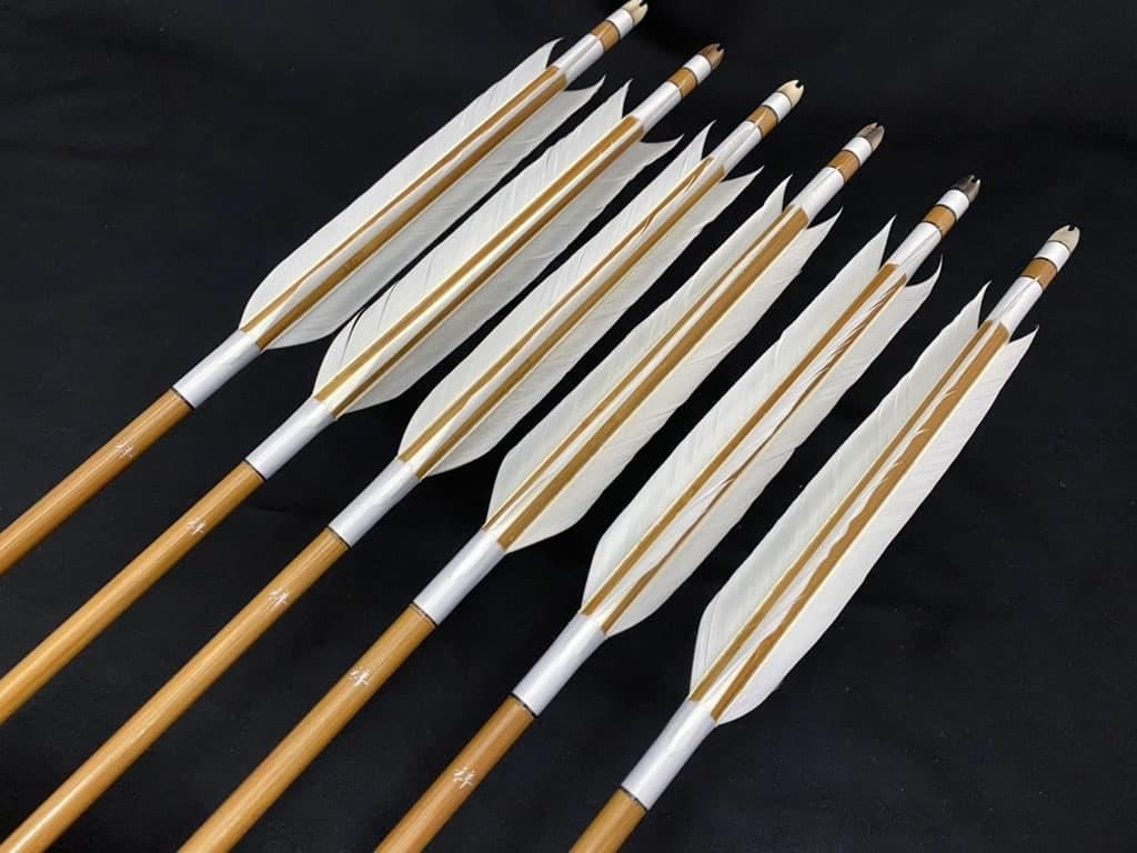 竹矢 梓 6本組 近的用 スノーグース ナタ羽(1) 全長約89～92cm 仕上がり約23～24g